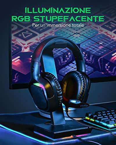 Black Shark - Cuffie Gaming [RGB con microfono, driver da 50mm, multipiattaforma]