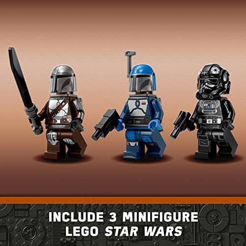 LEGO Star Wars: Fang Fighter Mandaloriano vs TIE Interceptor con Minifigure e Darksaber (957 pezzi)