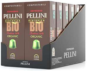 Pellini Caffè Bio Arabica 100%, Capsule Compatibili Nespresso, 12 Astucci da 10 Caspsule, Totale 120 Capsule
