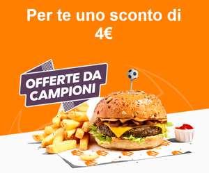 Just Eat Grande calcio, super offerta 4€ sul tuo prossimo acquisto [Spesa minima 20€]