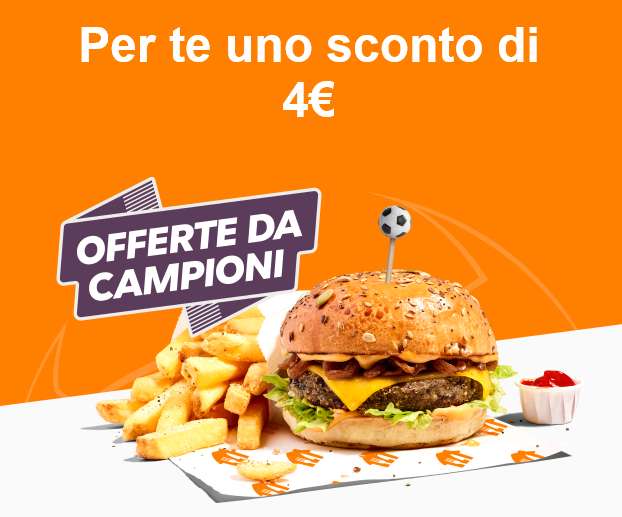 Just Eat Grande calcio, super offerta 4€ sul tuo prossimo acquisto [Spesa minima 20€]