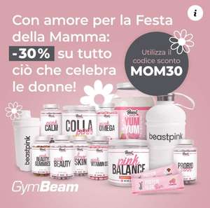 GymBeam Festa della Mamma | Sconto del 30% sui prodotti selezionati Best pink (es. Colla Pink - BeastPink a soli 8,36)