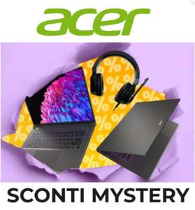 Acer - Codice sconto Mystery! Anche sulle offerte (almeno il 5% extra)