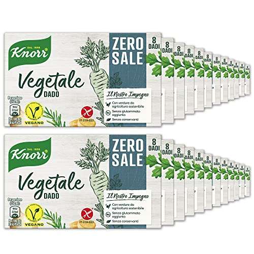 Knorr Zero Sale Dado Vegetale, Maxiformato, 24 Confezioni da 8 Dadi