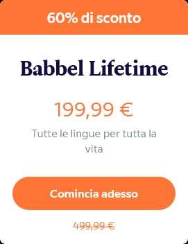 Babbel Lifetime (accesso a vita a tutti i corsi di lingua)