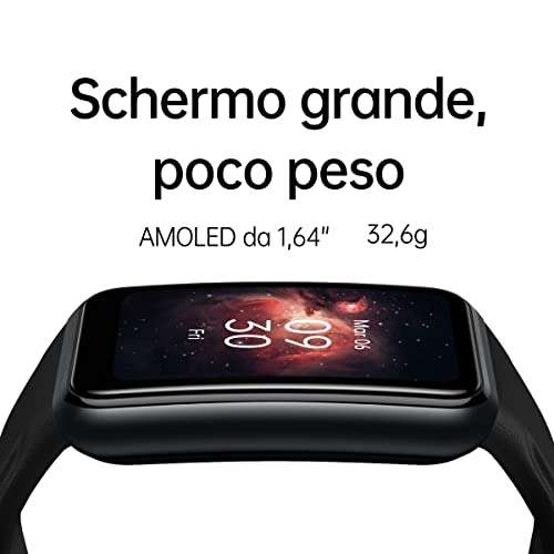 Smartwatch OPPO Watch Free (nero, schermo AMOLED da 1.64”, 14 giorni di autonomia, Android e iOS)