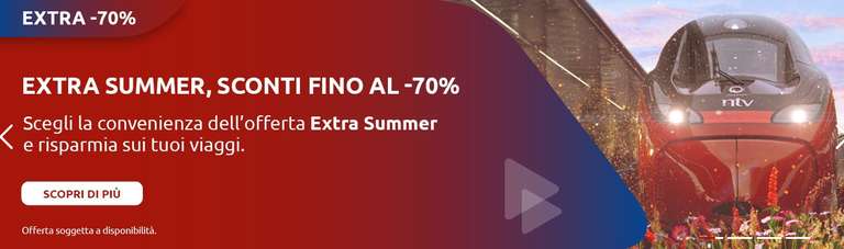 Italo eXtra Summer sconti fino al -70%