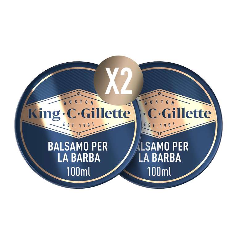 Balsamo per Barba King C. Gillette | 2 Confezioni da 100ml (con burro di cacao)