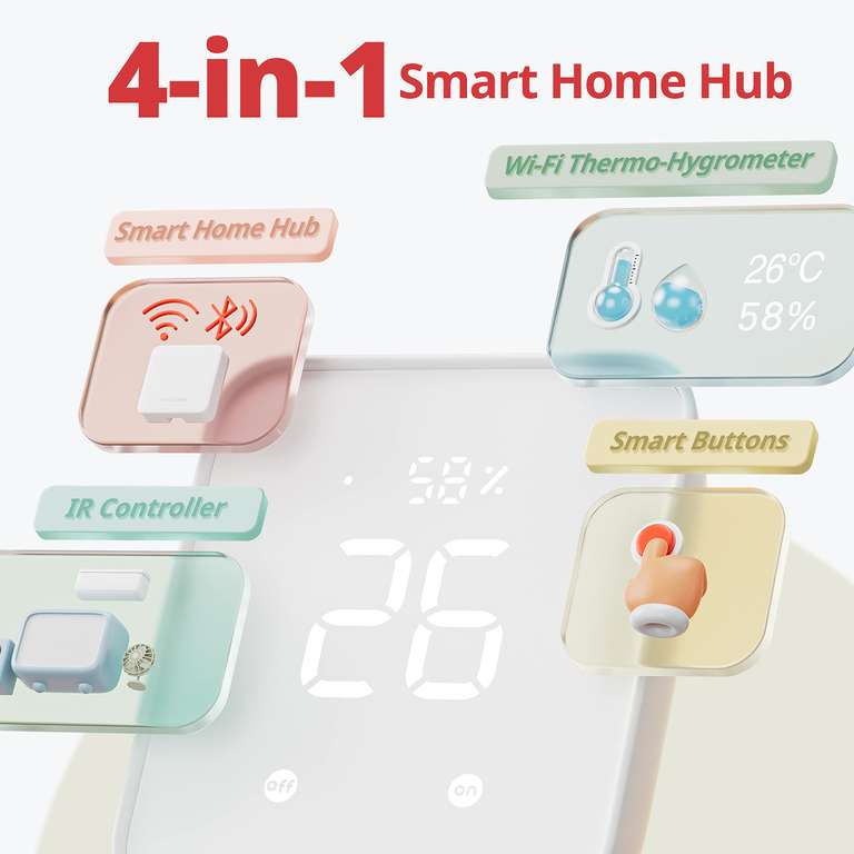 SwitchBot Hub 2 (Termometro di WiFi, Igrometro, Telecomando con IR)