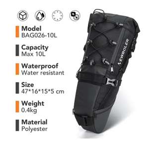 Borsa Bici NEWBOLER 10L Impermeabile - Capacità Elevata per MTB e Bikepacking