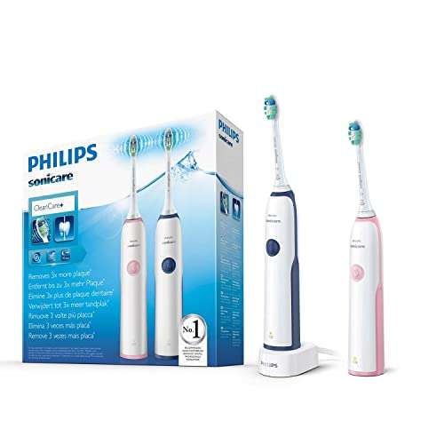 2x Philips HX3212/61 spazzolini da denti elettrici Sonicare Daily Clean - rosa e blu notte