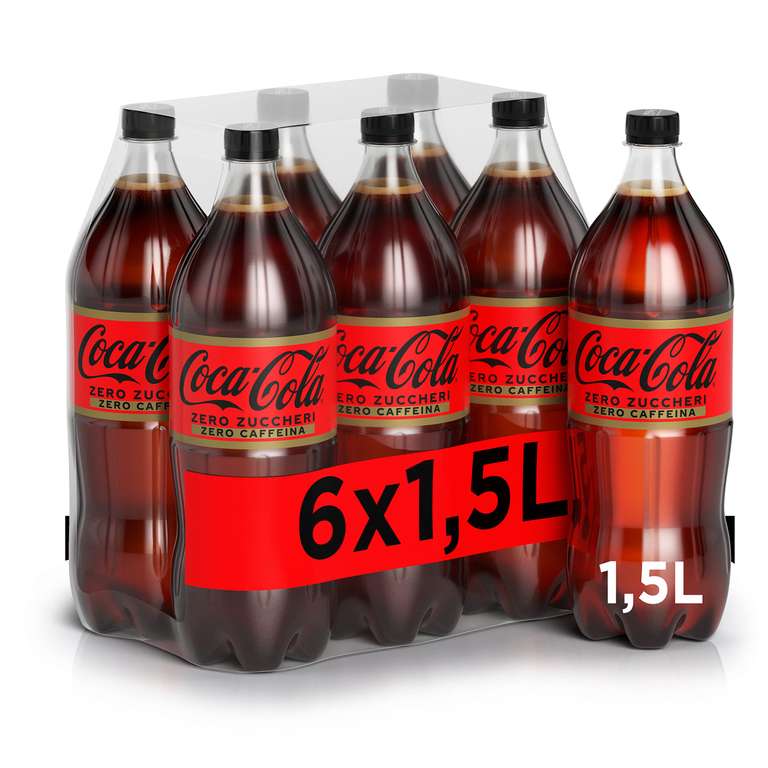 Coca-Cola Zero Zuccheri Zero Caffeina – 6 Bottiglie da 1.5 L »