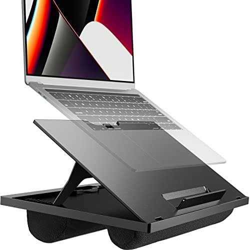 Laptop Lap Desk regolabile con 8 angoli regolabili e doppi cuscini