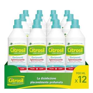 Citrosil Home Protection - Detergente Liquido per Pavimenti igienizzante (12 flaconi x 900ml)