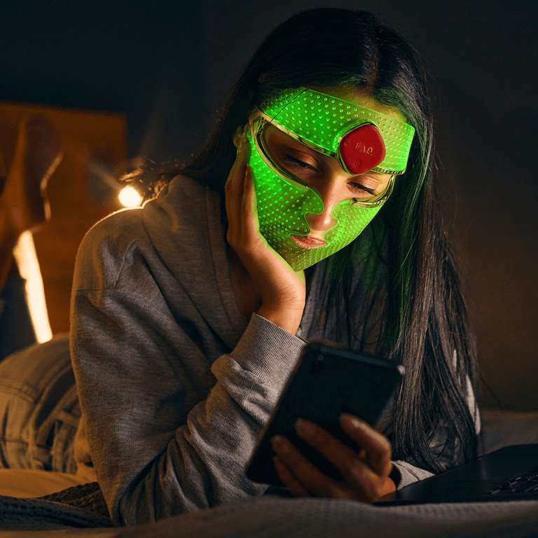 Maschera FAQ 201 Foreo con LED rossi/blu/verdi per levigare la pelle (wireless)