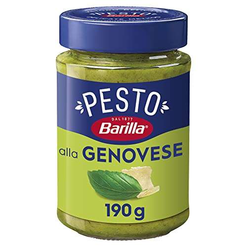Barilla Pesto alla Genovese con Basilico Fresco Italiano e Parmigiano Reggiano DOP, 190 g [Minimo 4]