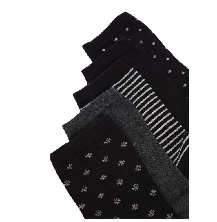Trendyol | Calzini a righe da uomo | 3 confezioni da 5, vari disegni, nero (tot 15 paia di calze)