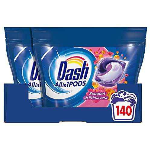 Dash Pods Detersivo Lavatrice In Capsule, 140 Lavaggi (2x70), Bouquet Di Primavera, Maxi Formato
