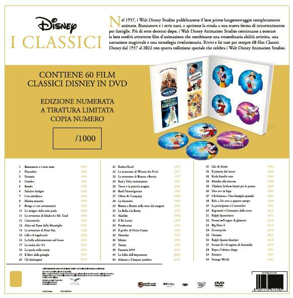 Cofanetto I Classici Disney | Contiene 60 DVD classici