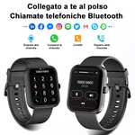 Blackview Smartwatch Unisex 1,83" [100 modalità sportive, chiamate, messaggi, rosa e nero]