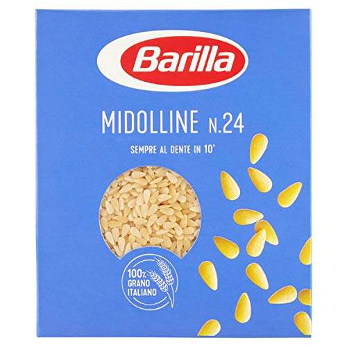 Pasta Barilla Midolline semola di grano duro N.24, pastina per minestre e passate, 500g