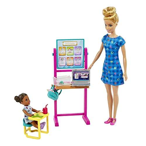 Barbie Carriere: Insegnante Caucasica, Bambina Castana (lavagna, zainetto, accessori, bambini 3+)