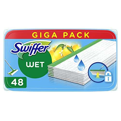 Swiffer | 48 Panni Umidi Detergenti Maxi Formato Fragranza al Limone