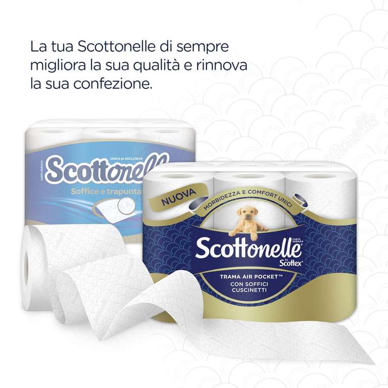 Scottonelle Carta Igienica Soffice e Trapuntata, Confezione da 24 Rotoli