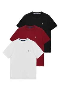 Polo Club Confezione da 3 T-Shirt Uomo Manica Corta - Magliette Cotone 100%