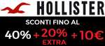 Hollister - Sconti fino al 40% +20% EXTRA +10€ [Per i membri]