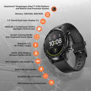 Ticwatch Pro 3 Ultra GPS Smartwatch - [Qualcomm SDW4100, Mobvoi Dual Processor System]