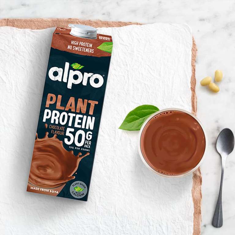Alpro Protein Gusto Cioccolato | Bevanda alla Soia Vegetale (8x1L)