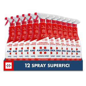Amuchina Superfici Spray Disinfettante | 12 Flaconi da 750 ml