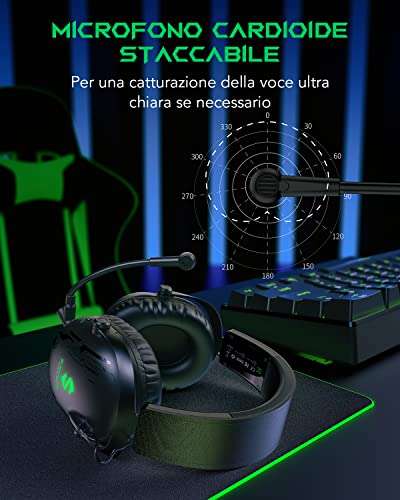 Black Shark Goblin X4: Cuffie Wireless da Gaming [2.4GHz, bassa latenza, batteria 60h]