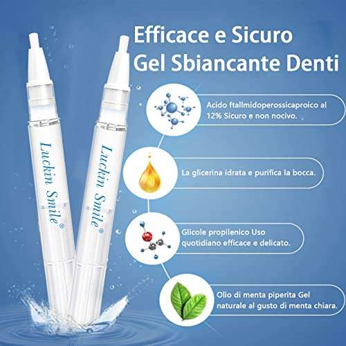 Gel Sbiancante Denti Professionale, 4*2ml Penne Sbiancante per Denti