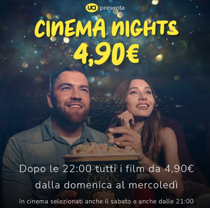 UCI Cinema Nights: tutti i film a 4,90 € dopo le 22 (da domenica a mercoledì)