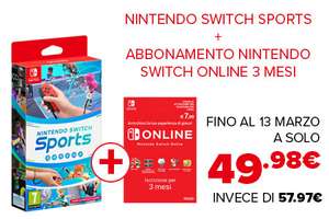Nintendo Switch Sport + 3 Mesi Nintendo Switch Online a 49.98€