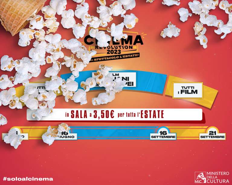 Cinema revolution: biglietti a 3,50 € per film italiani ed europei