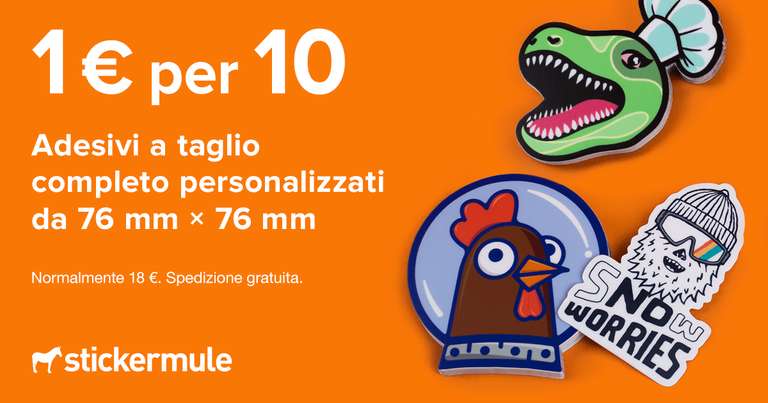 10 Adesivi Personalizzati Stickermule a 0.99€