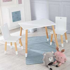 ROBA Set tavolo + 2 sedie per bambini - [in legno massello, bianco]