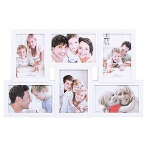 Cornice per 6 foto in plastica, collage fotografico, formato verticale e orizzontale, 44 x 28 cm