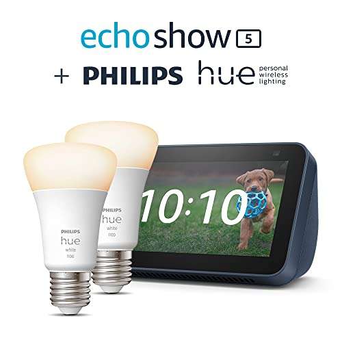 AMAZON Echo Show 5 [2ª generazione ] + 2 Lampadine Philips -Hue