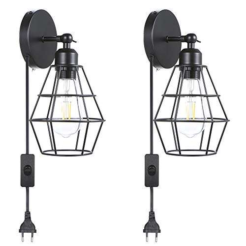 Set di due lampade da parete stile industriale
