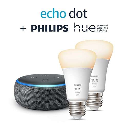 Bundle Echo Dot + 2 Lampadine Philips Hue White Smart (E27)