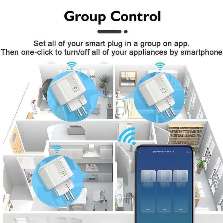 Tuya WiFi Smart Plug 16A o 20A | Temporizzazione, controllo vocale, monitoraggio energia