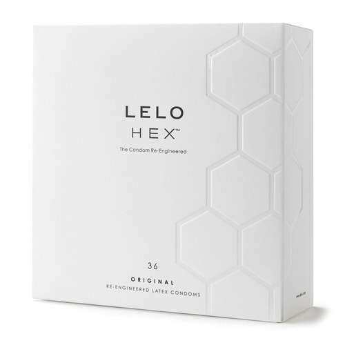 LELO HEX - 36 preservativi in lattice naturale [spessore 0,045cm, diametro 54mm]
