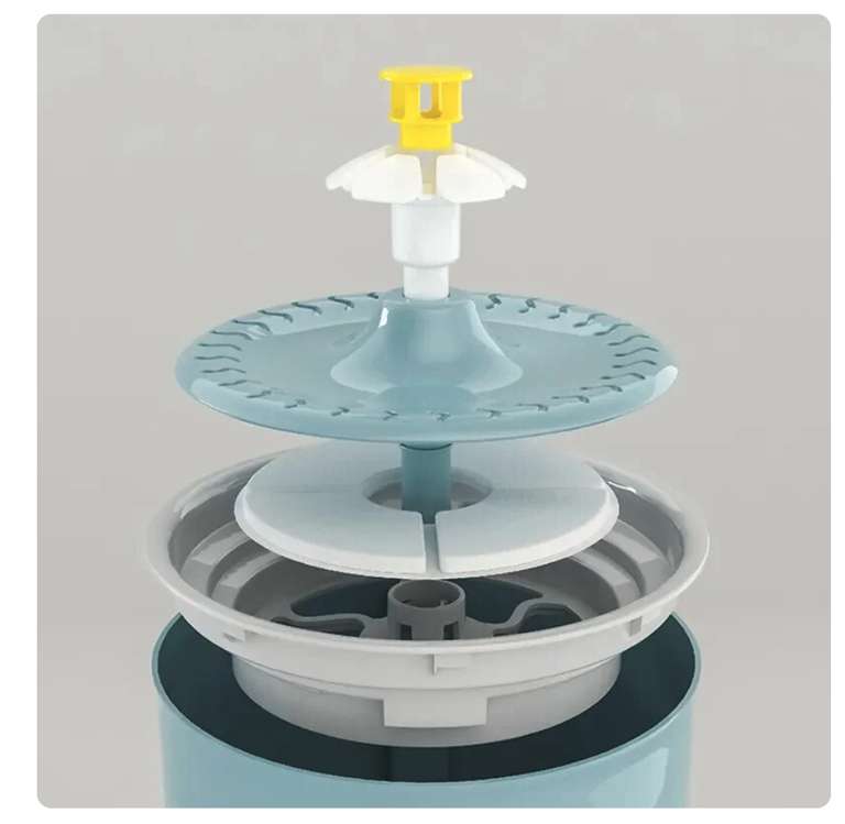 Fontana Intelligente per Gatti | 2.4L con filtro al Carbone Attivo e LED (alimentatore automatico USB)
