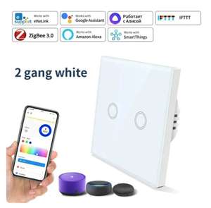 Interruttore Smart ZigBee EWeLink WiFi Touch 2 Gang | Controllo App e Vocale per Alexa Google Home