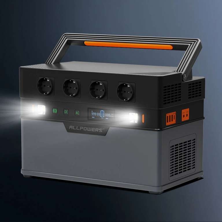 ALLPOWERS S1500, generatore solare di emergenza portatile [1092Wh, con presa 110 / 230V, 1500W, picco 3000W]