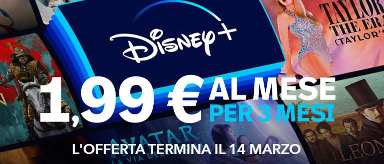 Disney + 1,99€ al mese per 3 MESI